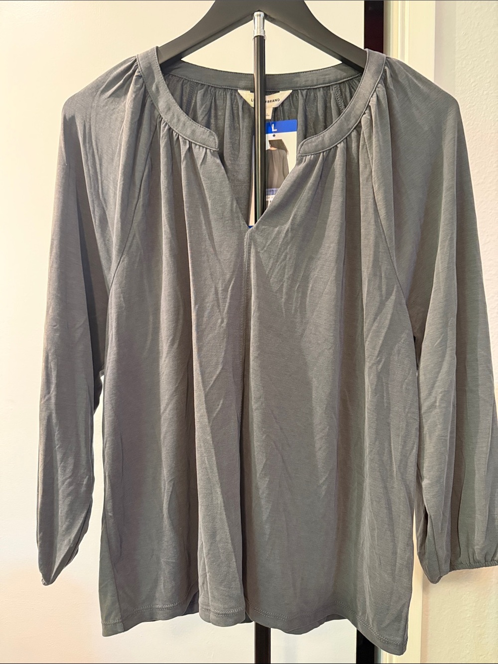 Lucky Brand blackened pearl color Peasant Tunic Top - plus size L NWT